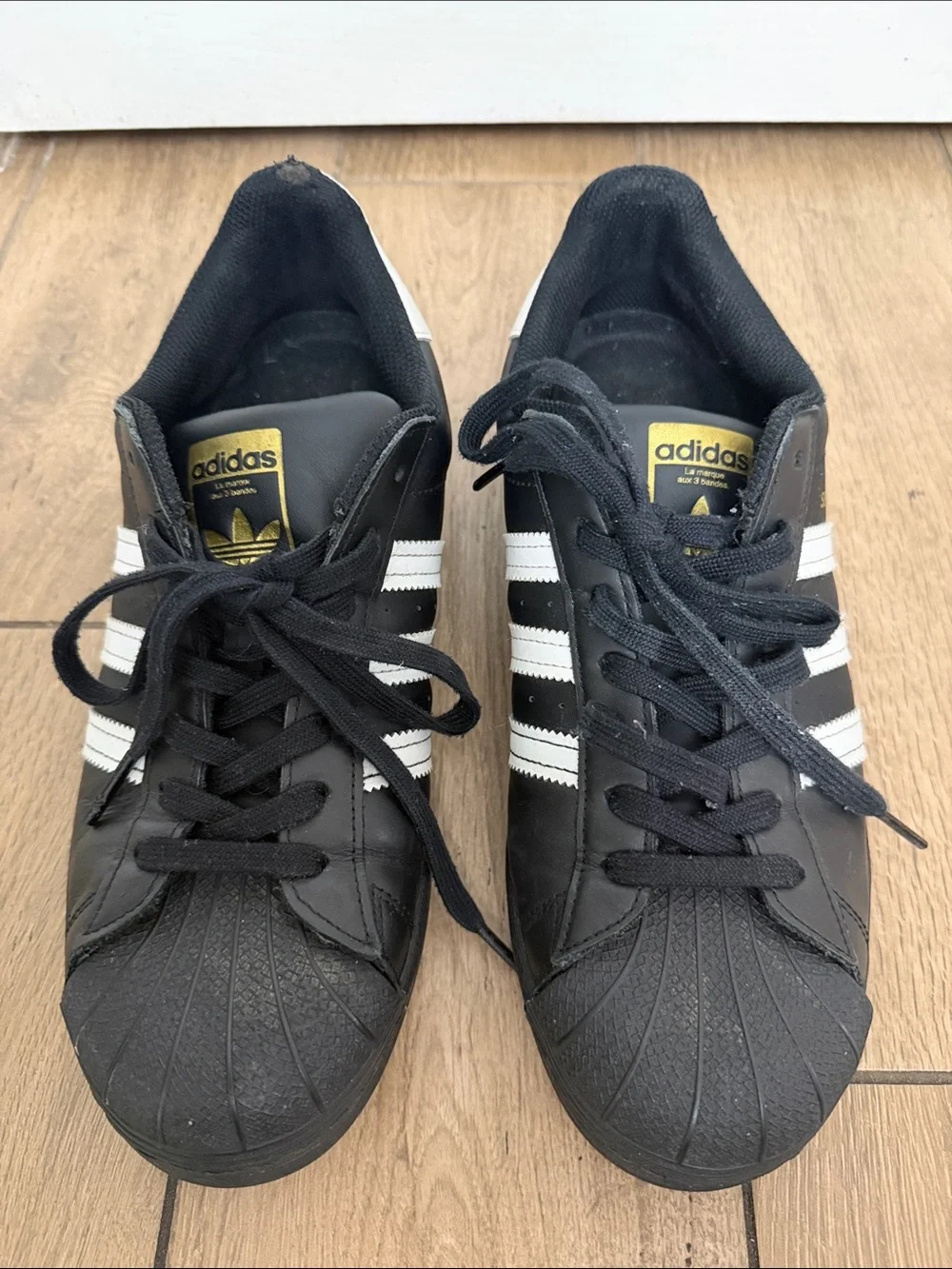 Adidas Superstar ADV Black Sneakers With Signature Stripes